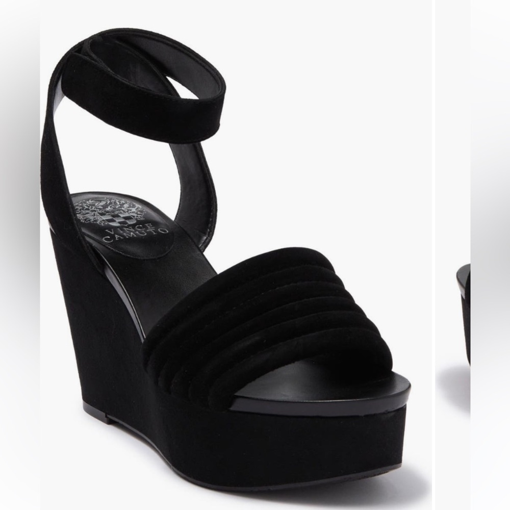 Black Vince camuto wedge sandal
